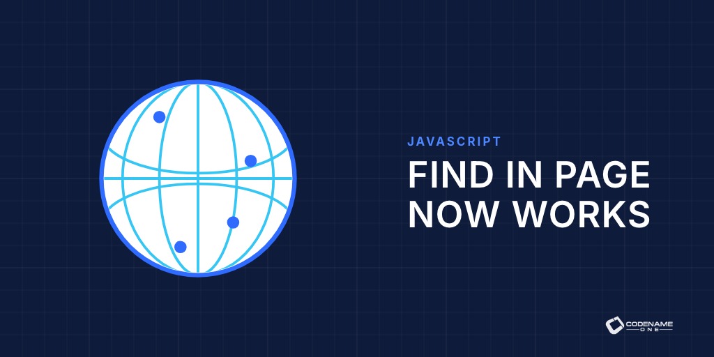 JavaScript Find in Page: DOM Text Above the Codename One Canvas